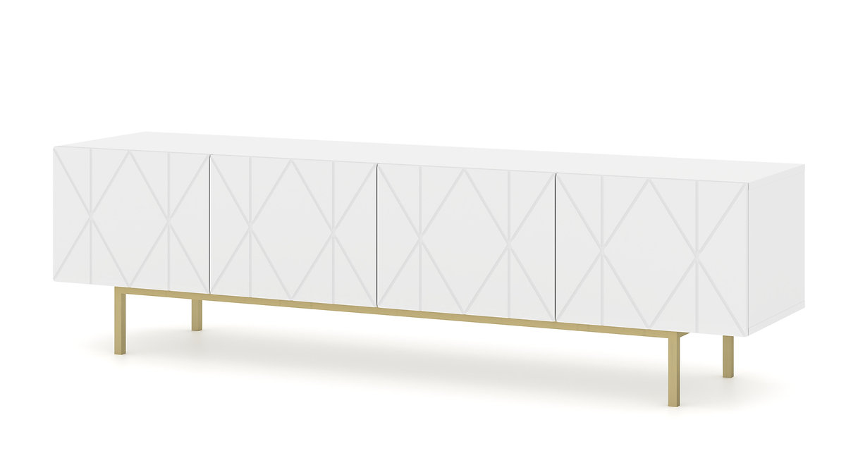 TV stolík KAIRO 180 cm, biely mat