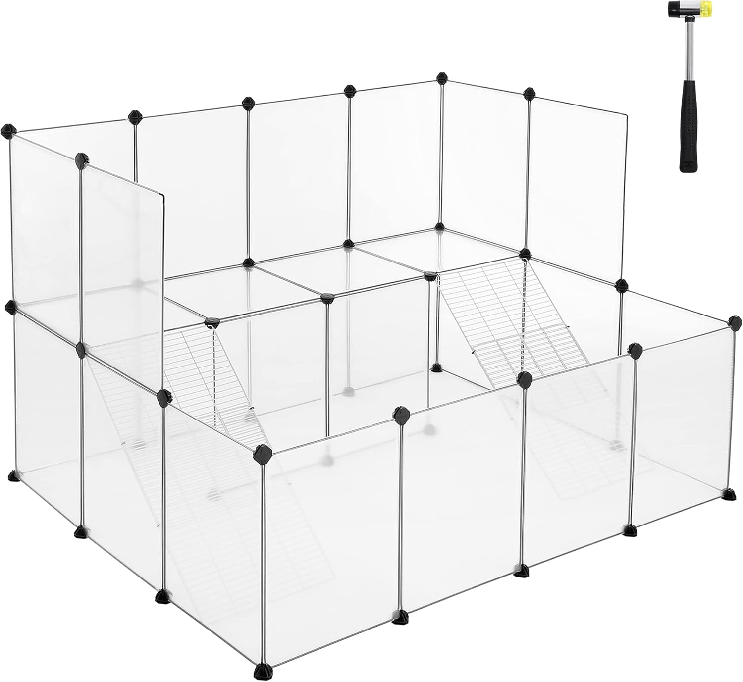 SONGMICS Ohrádka pre malé zvieratá 143 x 92 x 108 cm