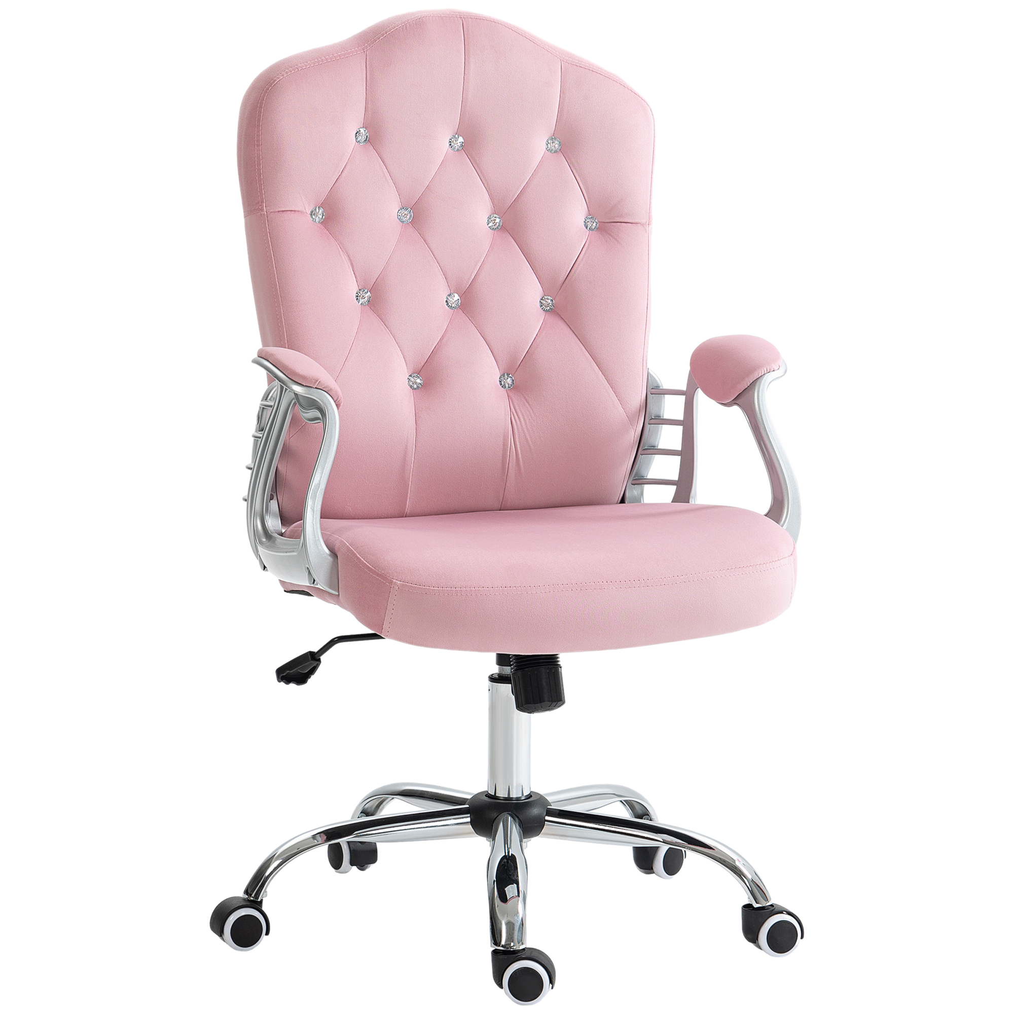 HOMCOM Kancelárske kreslo VINSETTO velvet pink