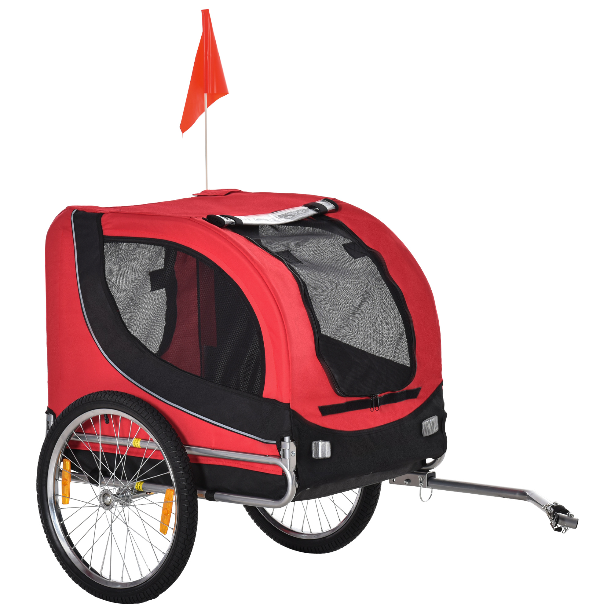 PAWHUT Príves pre psa na bicykel 130 x 90 x 73 cm červený čierny