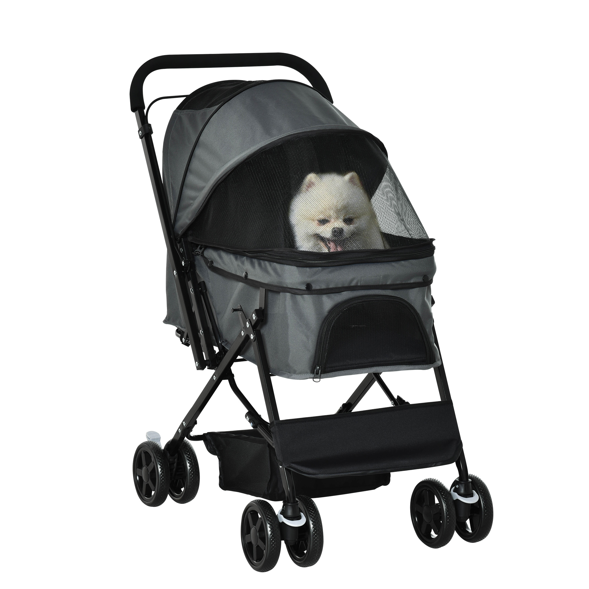PAWHUT Kočík pre psy do 10 kg JOGGER skladací sivý