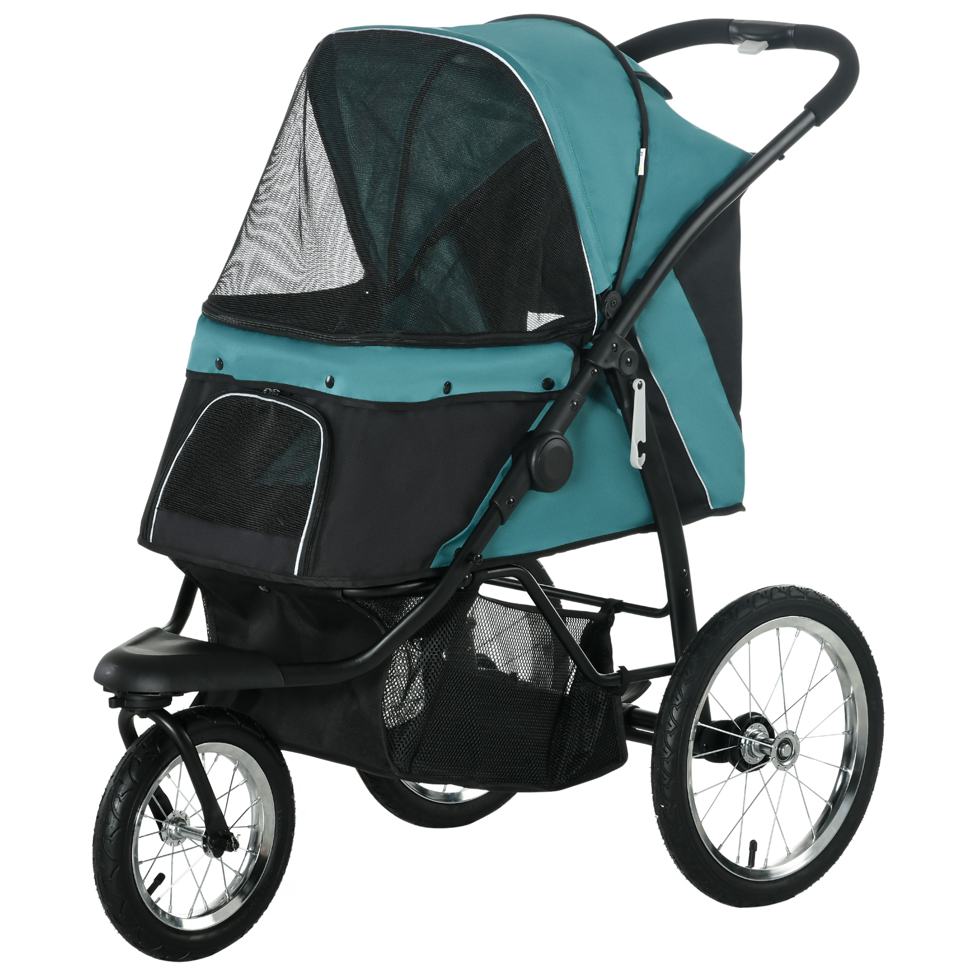 PAWHUT Kočík pre psov do 20 kg JOGGER s tromi kolieskami skladací tyrkysový