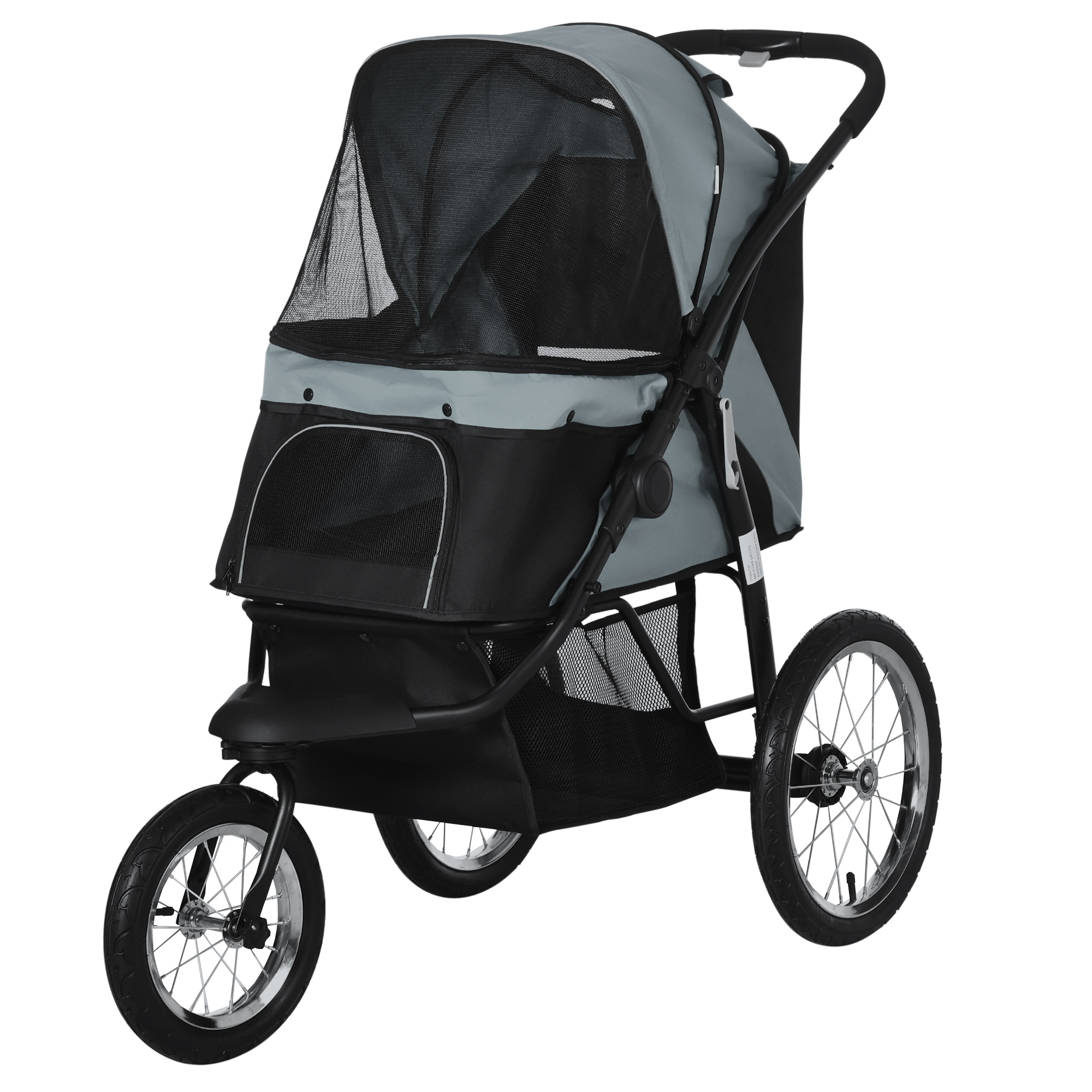 PAWHUT Kočík pre psov do 20 kg JOGGER s tromi kolieskami skladací svetlo šedý