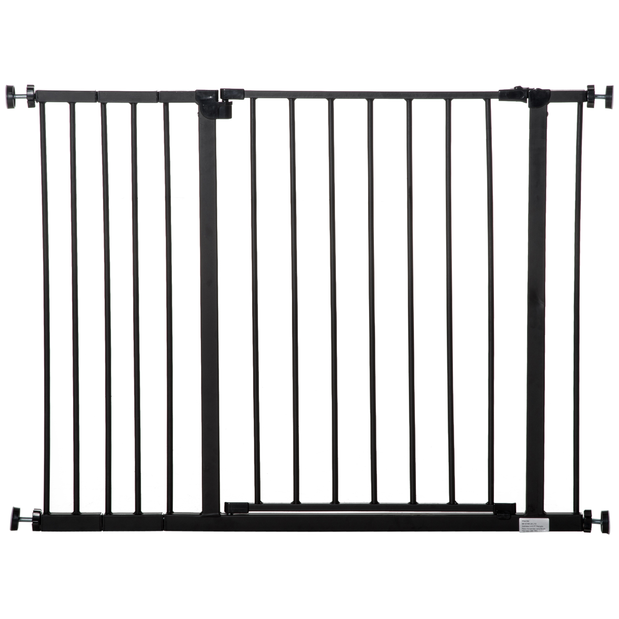 PAWHUT Zábrana pre psov s bránkou 76-107 x 76 cm čierna