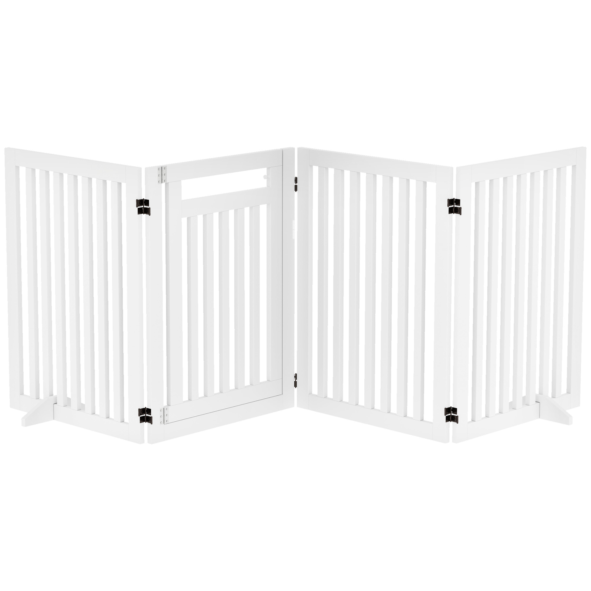 Štvordielna drevená zábrana pre psov 60-240 x 81 cm biela