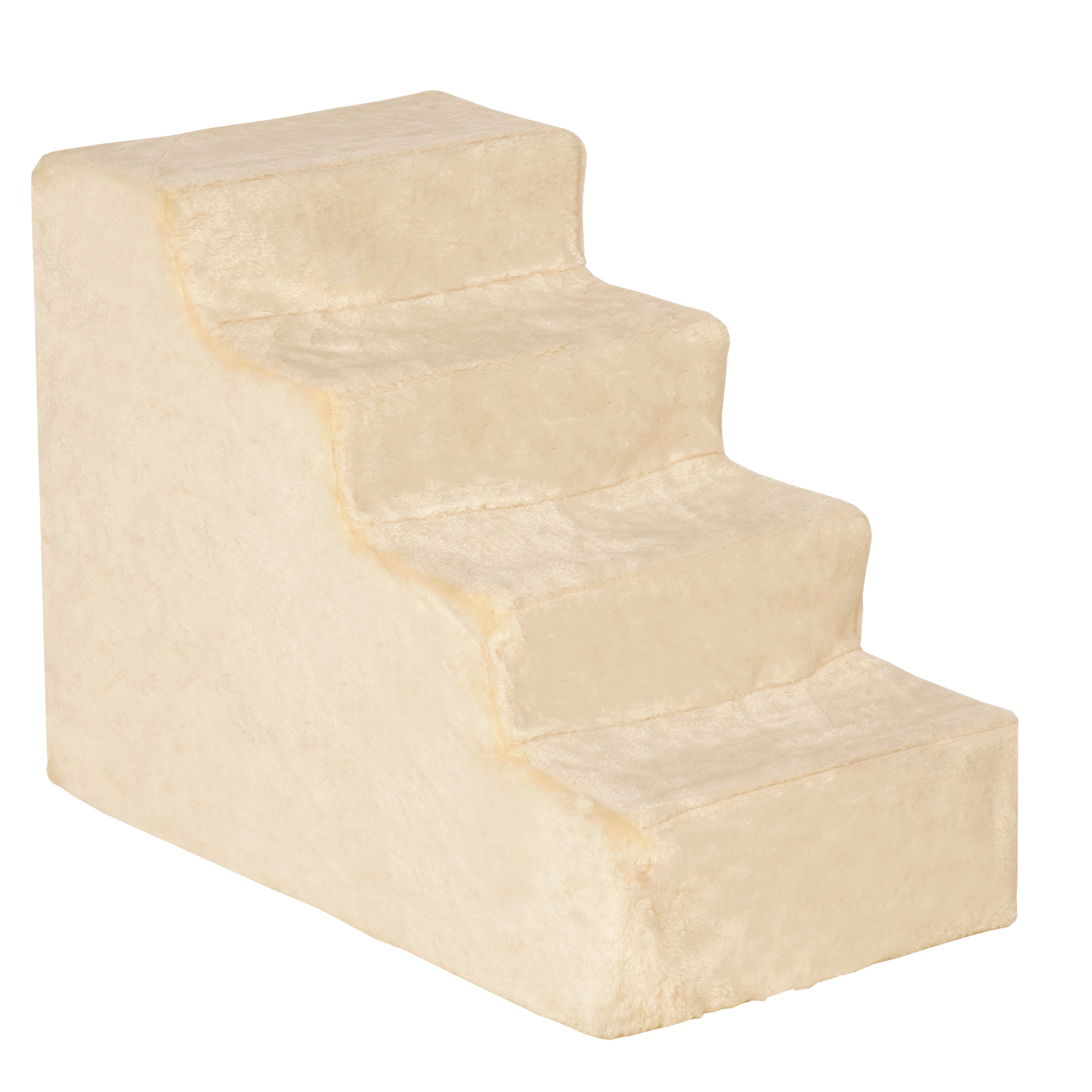 PAWHUT Schody pre psov s kobercom 60 x 44 x 35 cm béžové