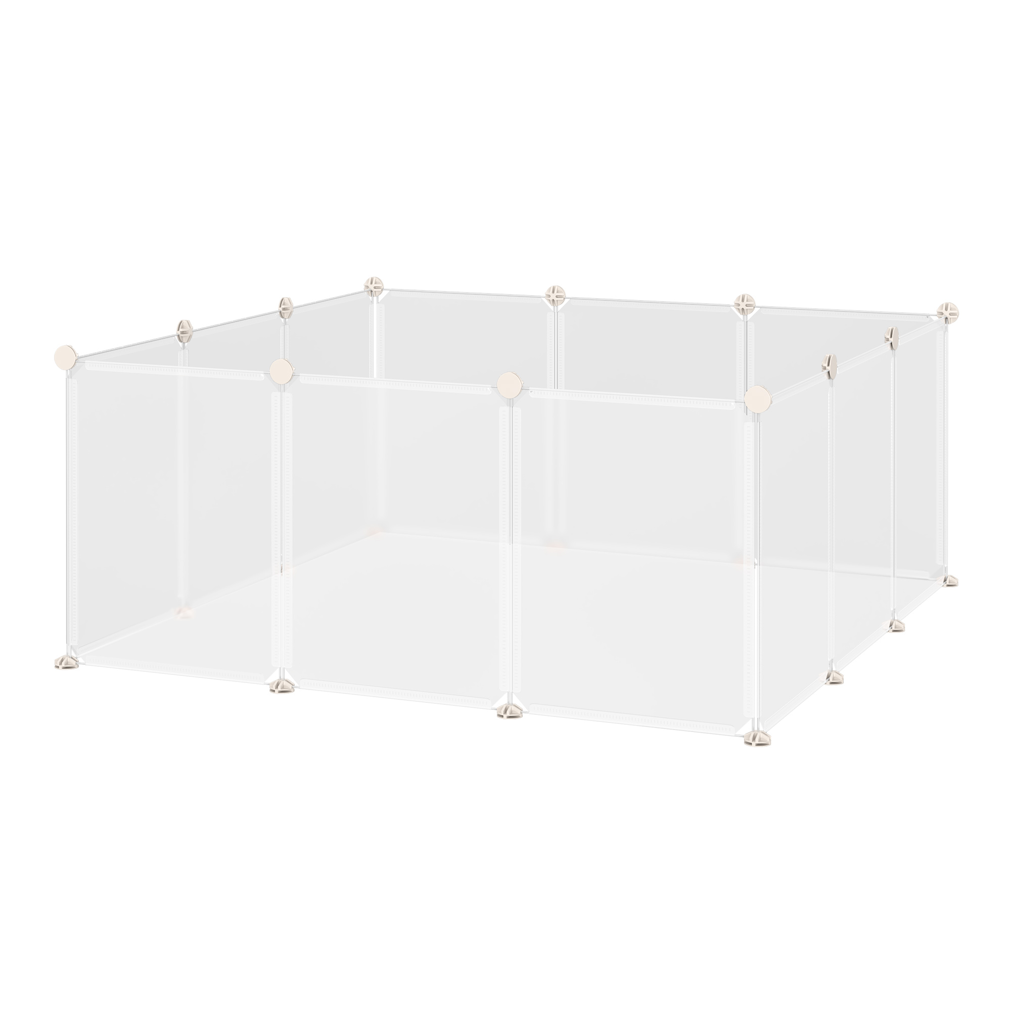 PAWHUT Ohrádka pre malé domáce zvieratá 12 panelov 105 x 45 x 105 cm biela