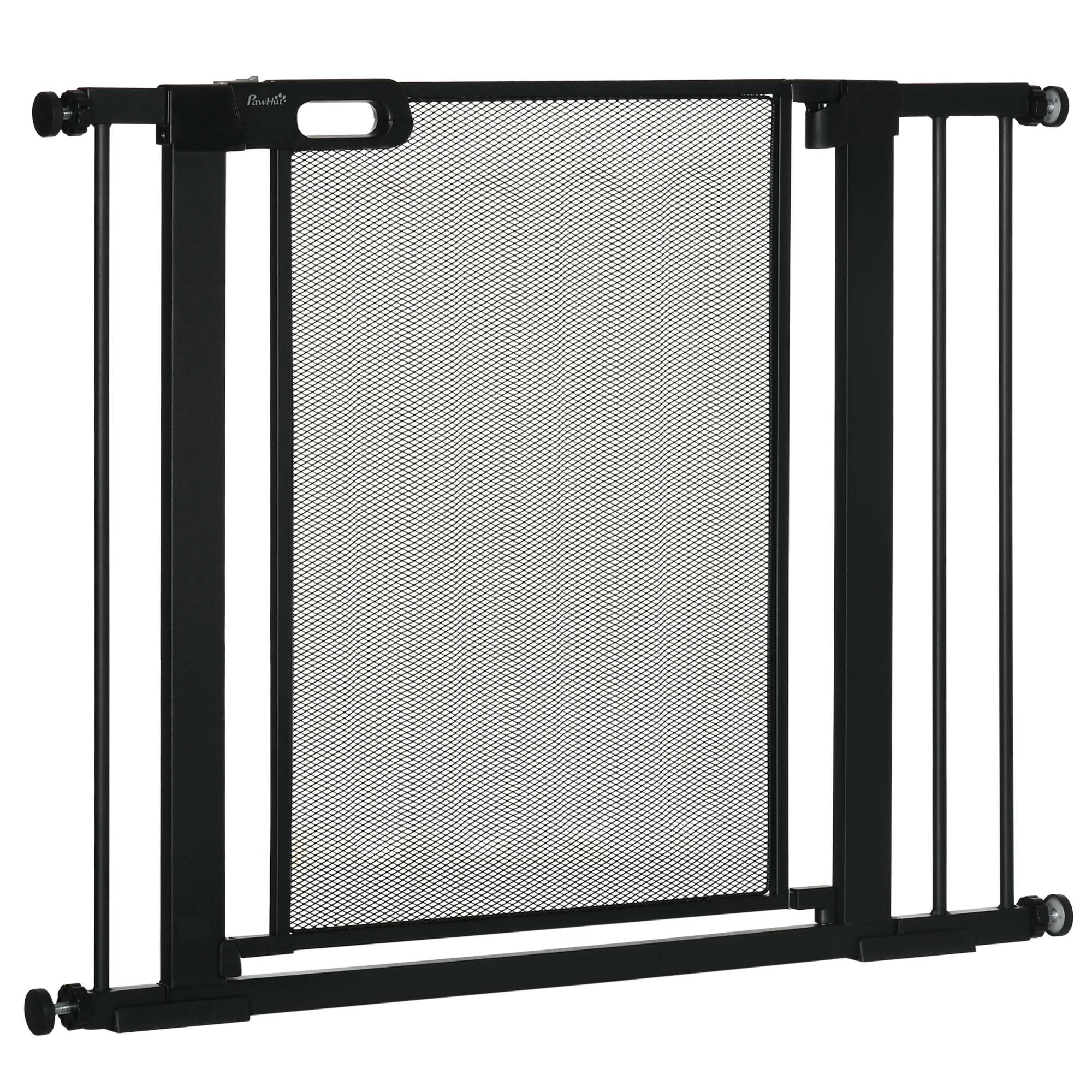PAWHUT Zábrana pre psov s bránkou 75-103 x 76 cm čierna
