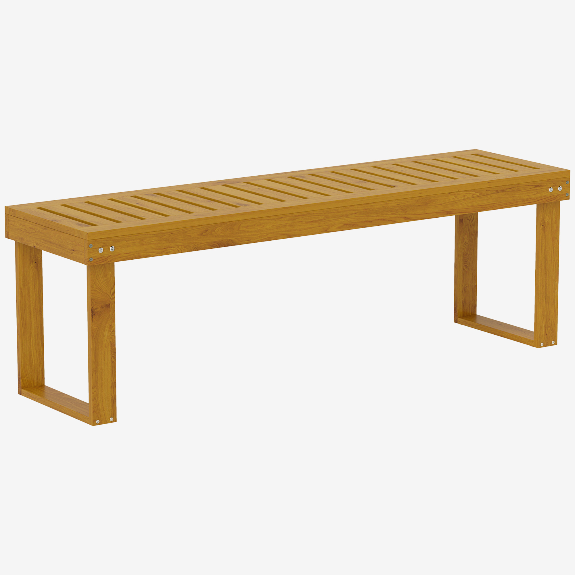 OUTSUNNY Dvojmiestna záhradná lavica drevená nosnosť 300 kg 128 x 51 x 73 cm teakové drevo