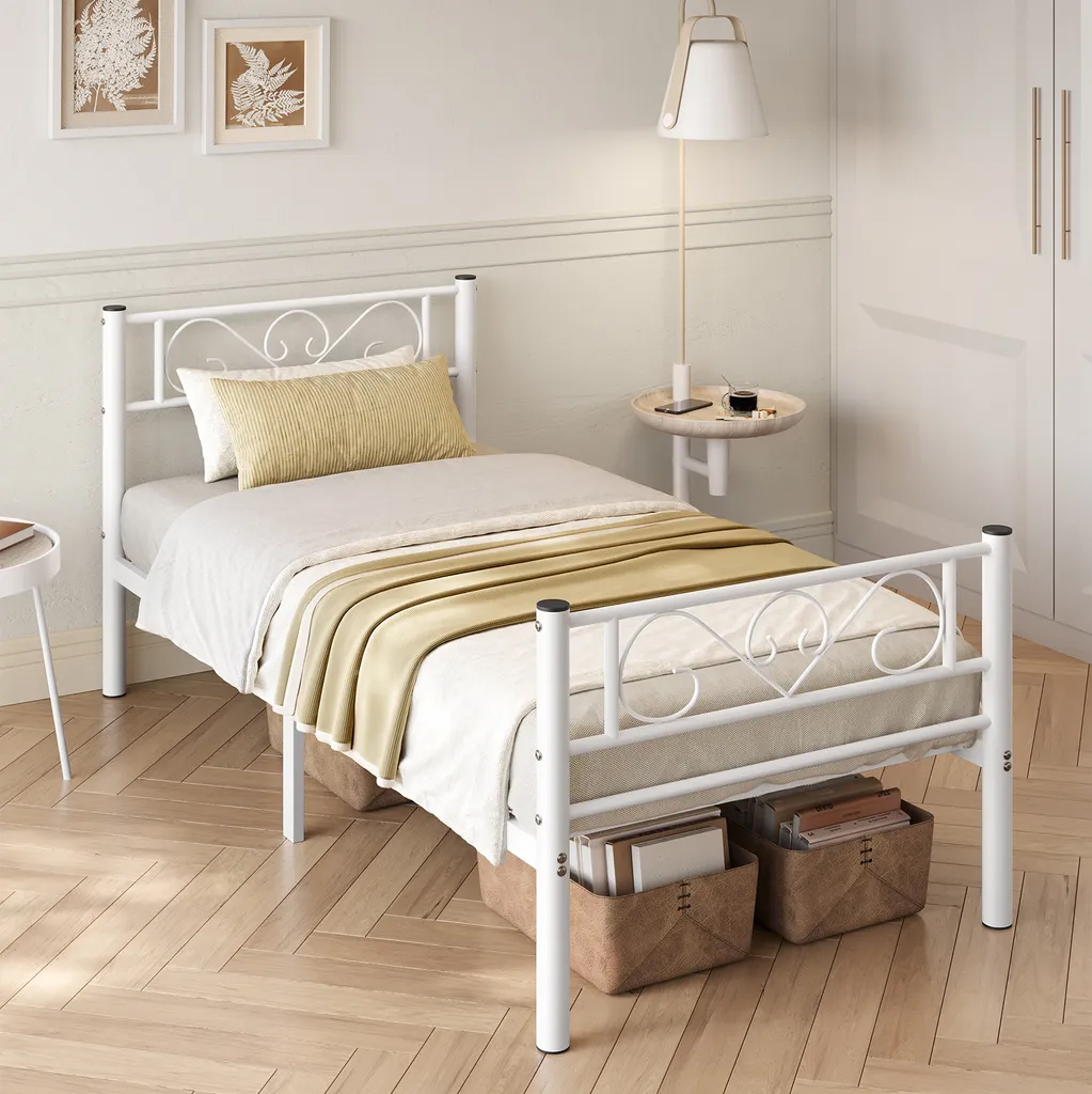 SONGMICS Kovový rám postele 190 x 90 cm bílý