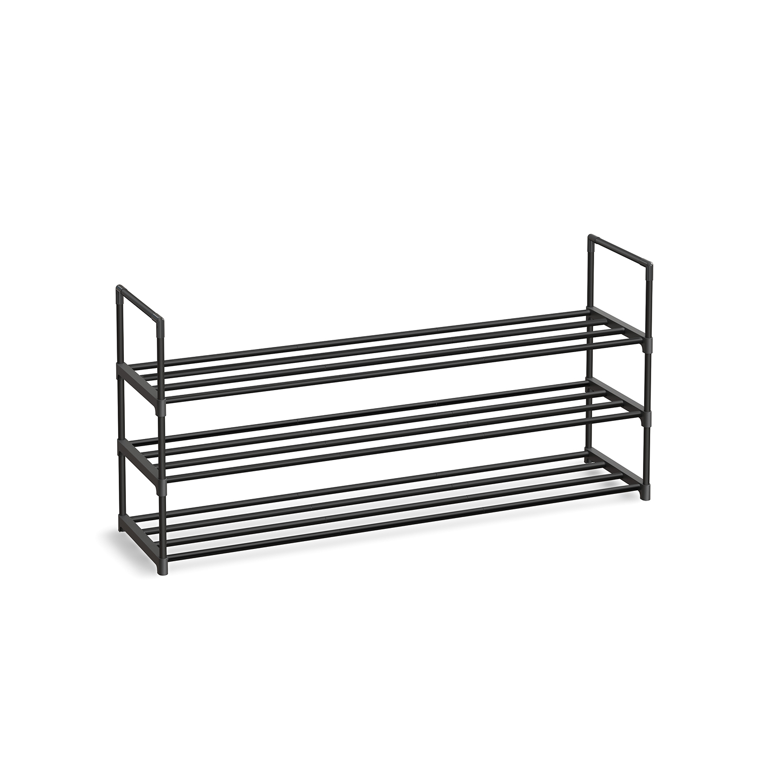 SONGMICS Skladací botník 3 police 116 x 55 x 30 cm čierna