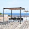 Volně stojící kovová pergola se stahovací plátěnou střechou 400 x 300 cm hnědá