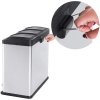 Odpadkový koš LTB54L na tříděný odpad, 3 x 18 L, stříbrno/černý