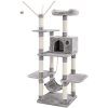 Mačací strom xxl 5 poschodí šedý