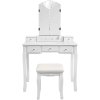 bílý toaletní stolek s židličkou