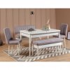 Jedálenský set stôl, stoličky VINA biela, sivá