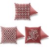 Dekorační polštářky ČERVENÉ VZORY 43 cm polyester/bavlna