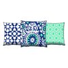 Sada dekorativních polštářků MODRÁ A MINT 43 cm polyester/bavlna