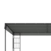 Kovová pergola s látkovou stříškou ke stěně 400 x 300 cm šedá