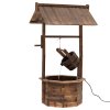 Okrasná fontána VODODPÁD z masivního dřeva 68 x 57 x 118 cm hnědá
