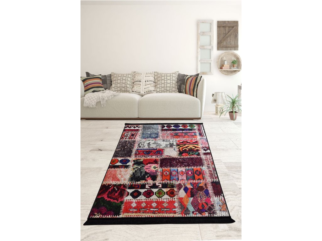 Koberec (80 x 120) DE COLORES barevný záplatovaný