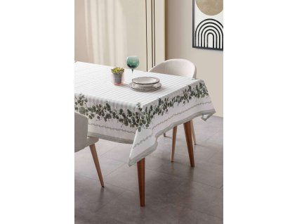 Ubrus EUCALYPT zelená bílá