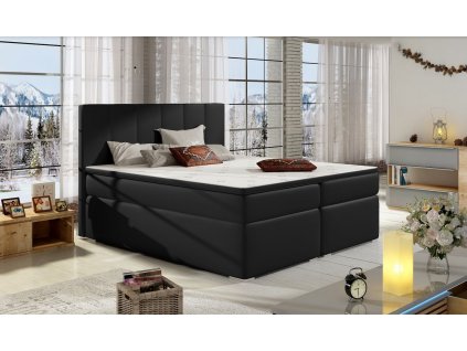 Manželská postel BOLERO BOXSPRINGS 160 x 200 (ekokůže soft 011)