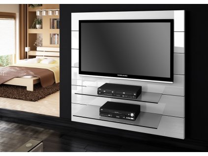 TV stěna PANORAMA 2, bílý lesk SKLADEM 2ks