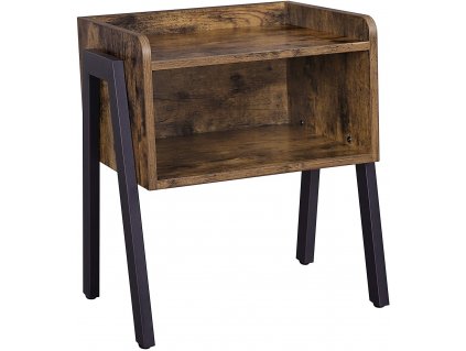 Kovový noční stolek hnědý 42x52 cm