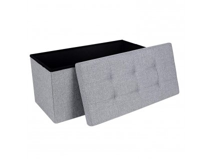 Úložný sedací box čalouněný skládací 76x38 cm šedý