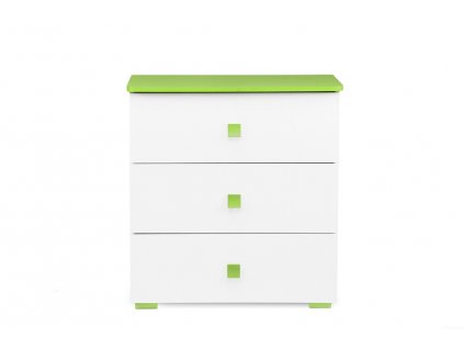 Komoda PABIS 3 zásuvky bílá zelená 83 x 87 x 50 cm