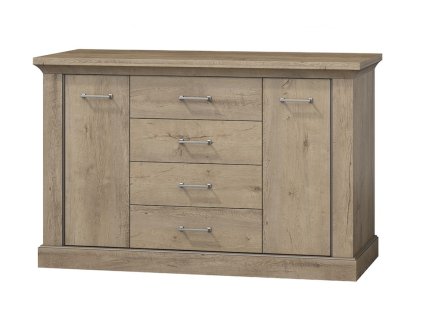 Komoda VETIS 4 zásuvky dub 142 x 96 x 42 cm