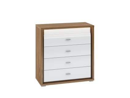 Komoda SULA 4 zásuvky ořech bílá 94 x 94 x 41 cm
