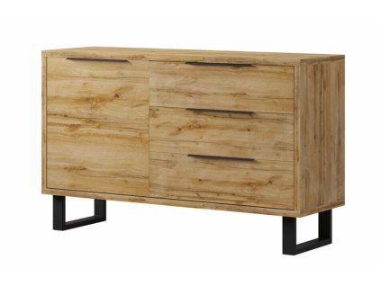 Komoda HALLE 3 zásuvky dub 144 x 83 x 45 cm