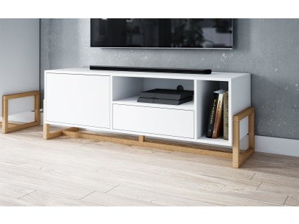 51741 1 televizni stolek oslo bily mat