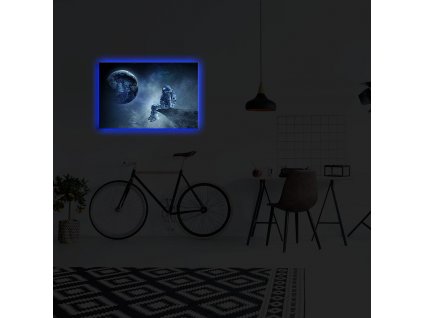 Nástěnný obraz na plátně ASTRONAUT s led osvětlením 45 cm 