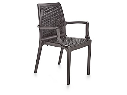 Zahradní židle RATTAN tmavě hnědá