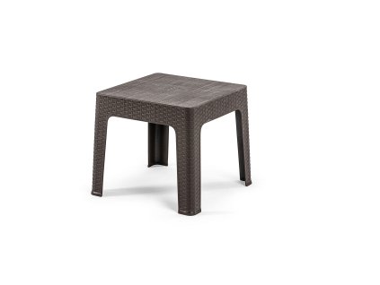 Zahradní konferenční stolek RATTAN SQUARE tmavě hnědá