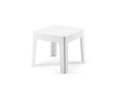 Zahradní konferenční stolek RATTAN SQUARE bílá