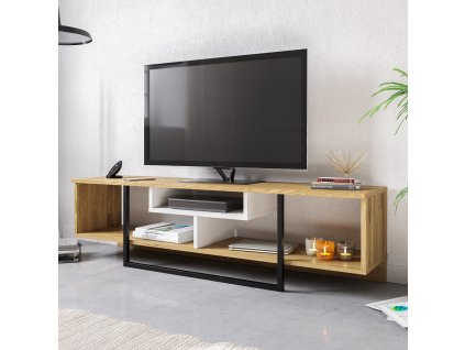 Televizní stolek ASAL 150 bílá černá dub