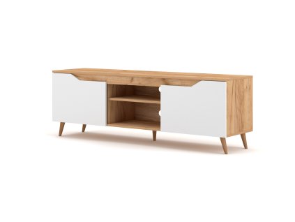 79854 7 televizni stolek tree dub craft bily