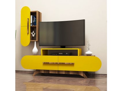 Televizní stolek ROSE S ořech žlutá