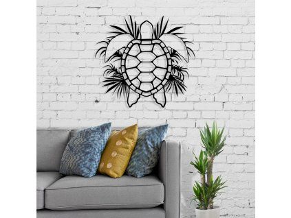 Nástěnná dekorace ŽELVA černá kov