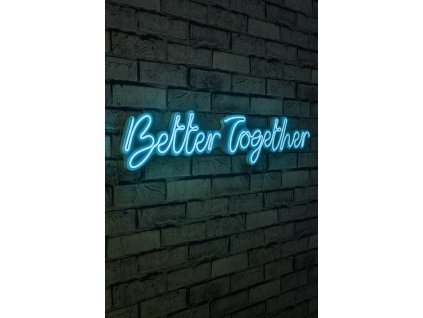 Nástěnná dekorace s LED osvětlením BETTER TOGETHER modrá