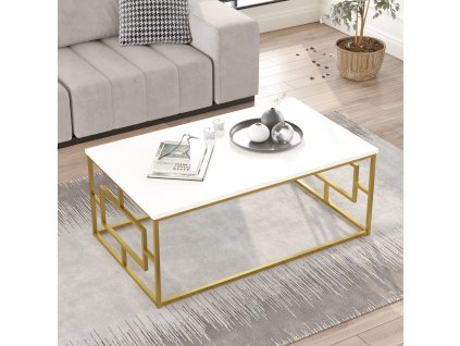 Konferenční stolek VG12 bílý zlatý
