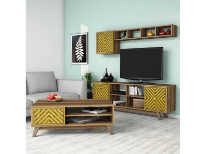 Set nábytku do obývacího pokoje INCI ořech žlutý