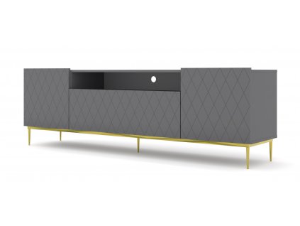 TV stolek Diuna 193 cm, grafit mat + zlatá