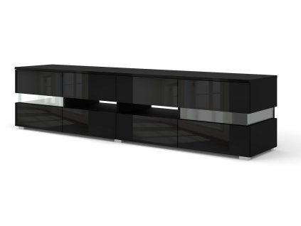 Televizní stolek VIPER, černý mat/černý lesk