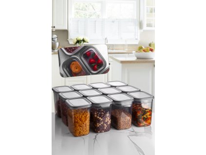 Dózy na potraviny s průhledným uzávěrem střední 12 ks