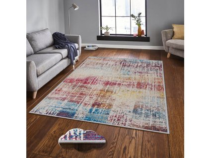 Koberec (120 x 180) EEXFAB770 barevná abstrakce
